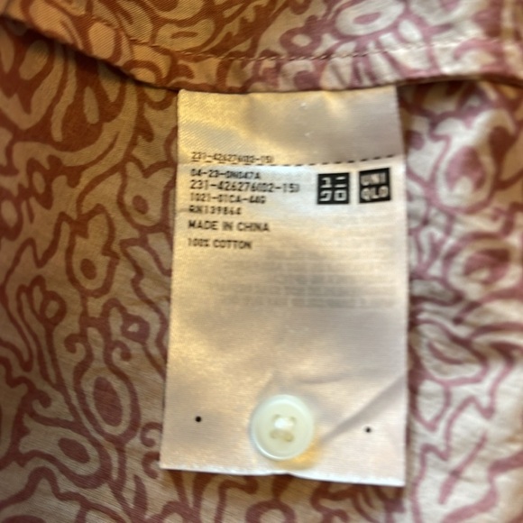 Anna Sui X Uniqlo - mauve Boho patterned top floral flowy long sleeve - size XL - Picture 4 of 5